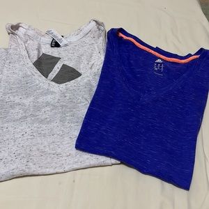 2 Adidas sport Shirt Size Medium main color white and purple